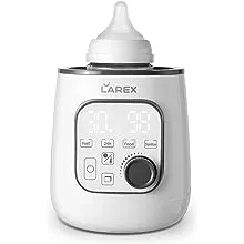 LAREX Fast Bottle Warmer, 10-in-1 Baby Bottle Warmer for Breastmilk or Formula, with Precise Timer, Auto Shut-Off, and Accurate Temperature Control