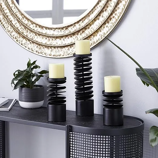 Black Metal Candle Holder (Set of 3)