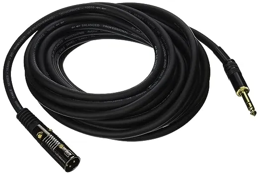 Monoprice 10-Feet Premier XLR Female to 1/4-Inch TRS Male 16AWG Cable (Black) and Monoprice XLR Male to XLR Female Cable - for Microphone (Gold Plated, 16AWG, 10 Feet, Black) - Premier Series