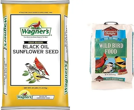 Wagner's 76029 Black Oil Sunflower Seed Wild Bird Food, 40-Pound Bag