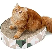 Cat Scratcher Cardboard 2 in 1 Oval Cat Scratch Pad Bowl Nest Indoor