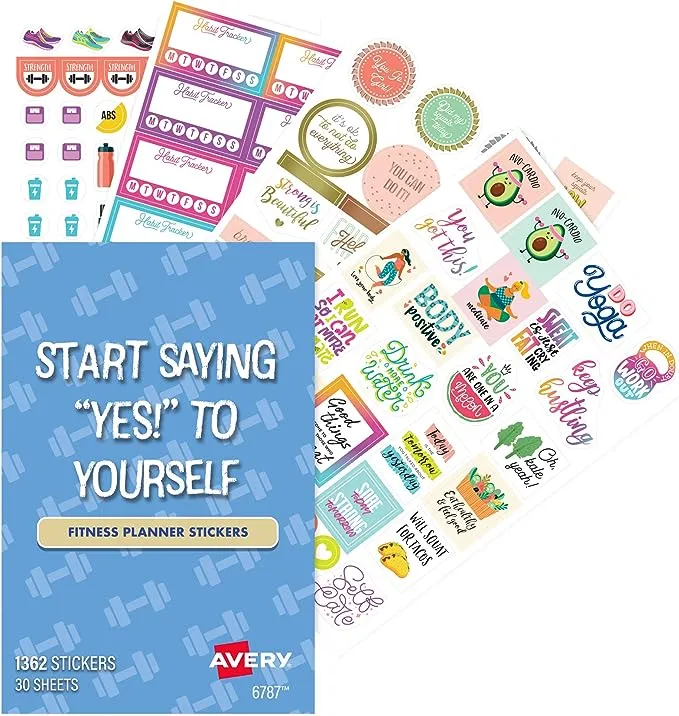 Avery Fitness Planner Stickers Pack