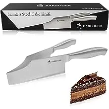 Cake knife slicer and cutter server stainless steel serving knife for Birthday party Wedding and all the Events Pie slicer Pastries Divider Desserts Lever, Patent Pending