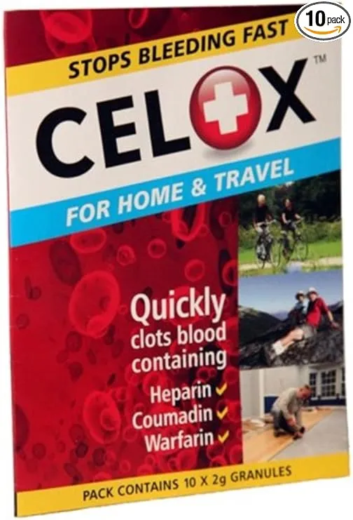 Celox First Aid Temporary Traumatic Wound Treatment 2g, 10-Pack