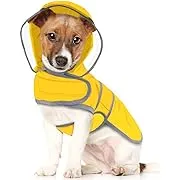 HDE Dog Raincoat with Clear Hood Poncho Rain Jacket for Small Medium Large Dogs Yellow S