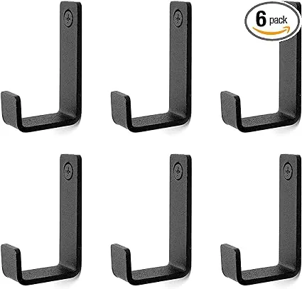 Piffny Robe & Towel Hook, 6 Pack Heavy Duty Stainless Steel Outdoor Wall Hooks for Hanging Towel, Coat, Backpack, Keys, Etc (Modern Industrial)