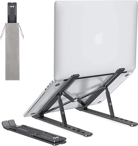 OMOTON Vertical Laptop Stand, [Adjustable MacBook Stand] [Space Saving] Desktop ...