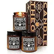 CANDLETHEORY Scented Candle Gift Set with Crackling Wood Wicks 3, 4oz Candles ...