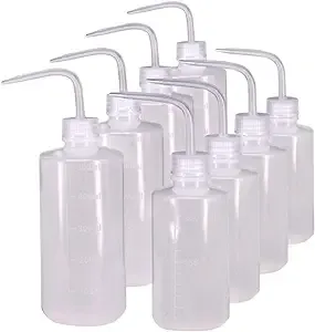 250ml+500ml Plastic Safety Wash Bottle, Plastic Squeeze Bottle Narrow Mouth, 8 Pack (Each Size 4)