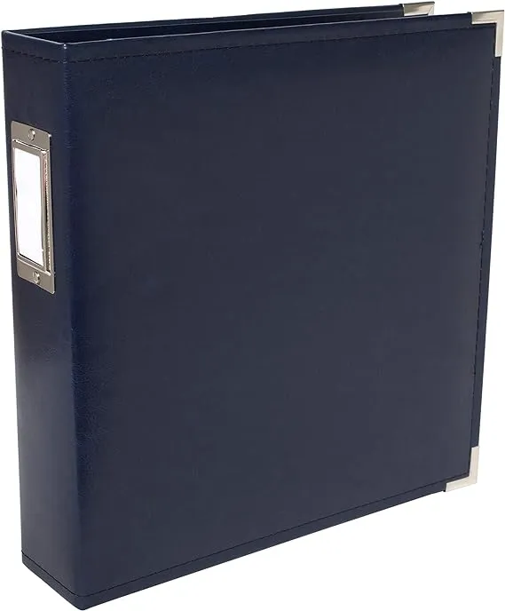 We R Classic Leather D-Ring Album 8.5"x11" Navy