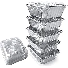 55 Pack Aluminum Foil Pan Containers with Lids