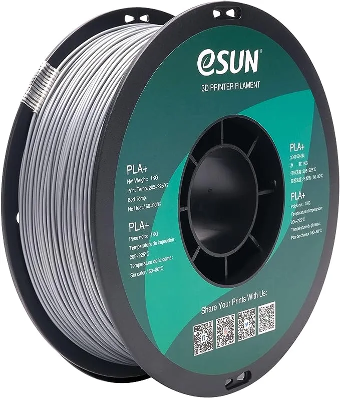 eSUN PLA+ Filament 1.75mm, 3D Printer Filament PLA Plus, Dimensional Accuracy +/- 0.03mm, 1KG Spool (2.2 LBS) 3D Printing Filament for 3D Printers, Black