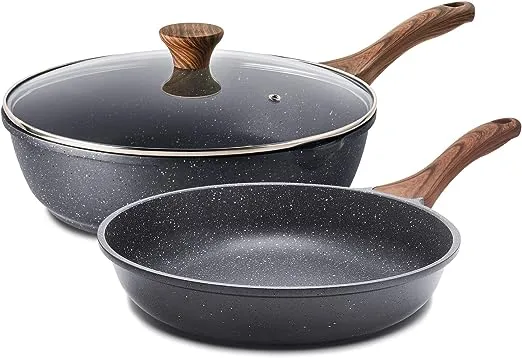 Granite Coating Omelette Pan - Nonstick, Healthy Stone Cookware - 8 Inch