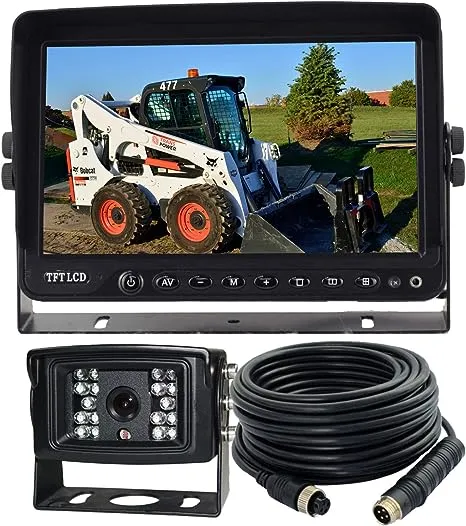 AHD 720P 7" Reverse Rear View Backup Camera System, Camera with Night Vision Waterproof IP69K Vibration-Proof 10G for Tractor/Truck/Bus/Motorhome/Excavator/Caravan/Skid Steer/Harvester