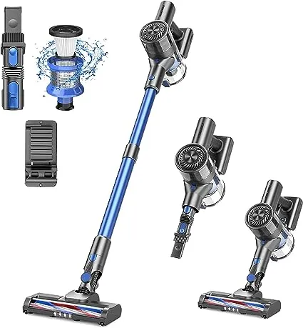 Vacuum Cleaners for Home, Cordless Vacuum Cleaner with 80000 RPM High-Speed Brushless Motor, 2200mAh Powerful Lithium Batteries, 5 Stages High Efficiency Filtration, Up to 35 Mins Runtime