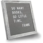 10x10 Felt Letter Board - Changeable Wooden Message Board Sign - Rustic Gray