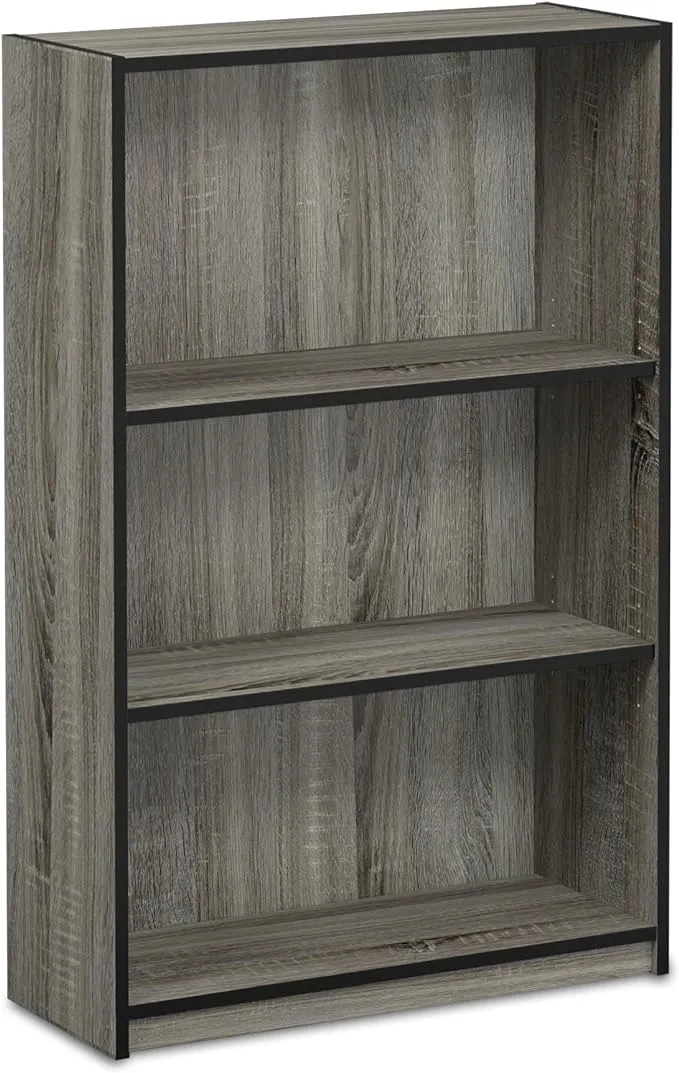 FURINNO JAYA Simple Home 3-Tier Adjustable Shelf Bookcase, Columbia Walnut