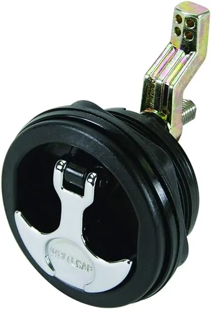 Whitecap T-Handle Latch - Chrome Plated Zamac/Black Nylon - Locking - Freshwater Use Only - S-226BC