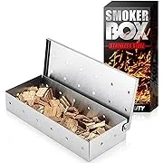 UIRIO Smoker Box for Gas Grilling - Wood Chip Smoker Box for Charcoal Grill - Enhance Grilling Flavors for BBQ EnthusiastsUIRIO Smoker Box for Gas Grilling - Wood Chip Smoker…