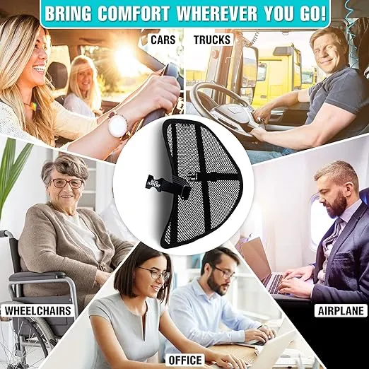 Lumbar Support for Office Chair & Car Back Support for Lower Back Pain Relief, Healthy Posture, and Improved Productivity - Includes Desk Chair Back Support and Car Lumbar Support for Driving