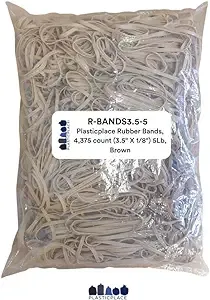 Plasticplace Rubber Bands, 5 Pound, Brown