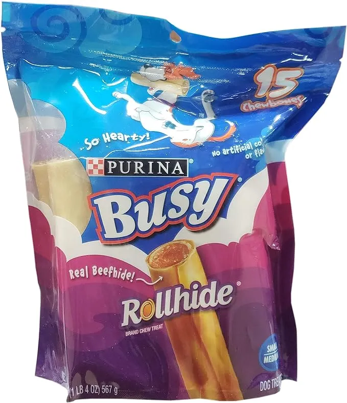 Busy Rollhide Dog Treats 15 Rolls 20 Oz. pack (SEE ALL PICS) (O5)