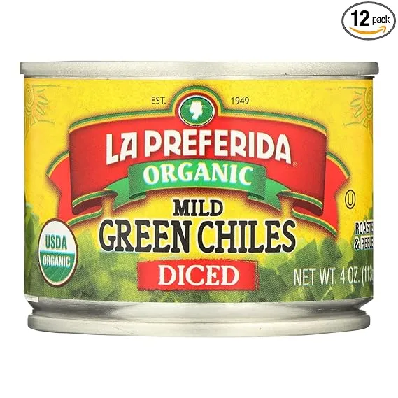 La Preferida Organic Green Chiles, Diced, Mild - 4 oz