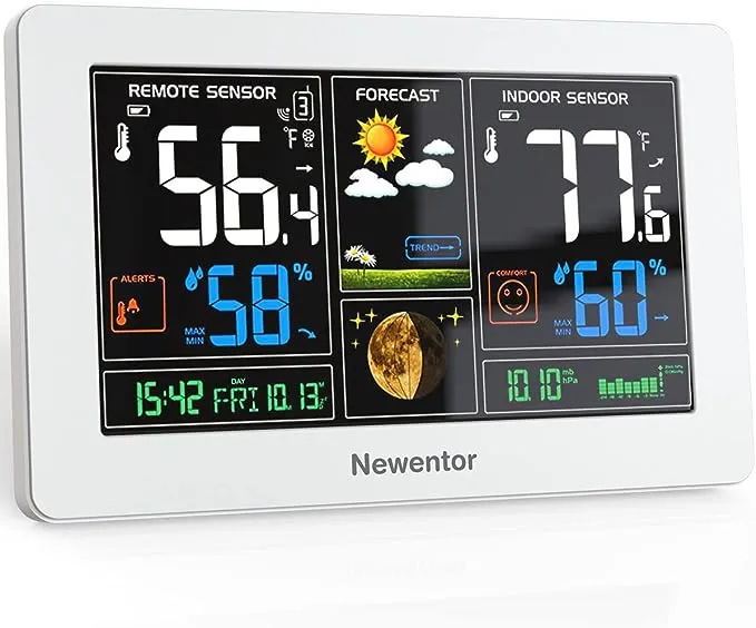 Newentor Weather Station Wireless Indoor Outdoor Thermometer