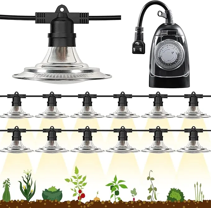 Espird LED Grow Light Plant Growing Lamps with Timer, Outdoor Waterproof Grow ...