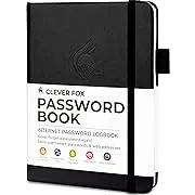 Clever Fox Password Book with Tabs. Internet Address and Password Organizer Logbook with Alphabetical Tabs. Medium Size Password Keeper Journal Notebo