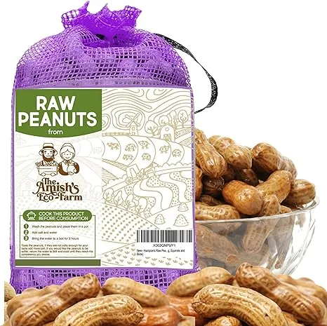 THE AMISH ECO-FARM | Fancy Size | Bulk Raw Peanuts in Shell, Virginia Grown | Unsalted Peanuts | Boiled Peanuts | Squirrels and Birds Feed. (5 lb Bag)