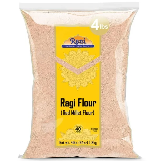 Rani Ragi (Finger Millet) Flour 64oz (4lbs) 1.81kg Bulk ~ All Natural | Vegan | Gluten Friendly | NON-GMO | Kosher | Indian Origin