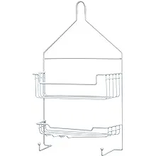 Kenney® Rust-Resistant 2-Tier Hanging Shower Caddy with Suction Cups and Razor Holder, White