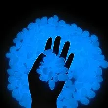  Glow Pebbles pcs Glowing Rocks for Outdoor Decor, Garden 0.7-0.9 inch 300 Blue