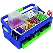 Heathrow Scientific Phlebotomy Tray Tote with Drawer and Folding Handle, Lightweight, Disposable Inserts Included