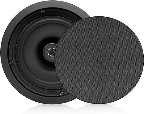 Pyle 150W 8 Inch Flush In-Wall In-Ceiling Black Speakers Pair (Open Box)