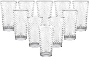 Paragon Honeycomb Set Of 10 Heavy Base Highball Tumbler Drinking Glasses Beverag