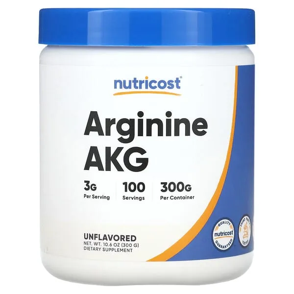 Nutricost Arginine AKG Powder 300 Grams (AAKG) - 3G Per Serving & 100 Servings - Pure Arginine Alpha Ketoglutarate