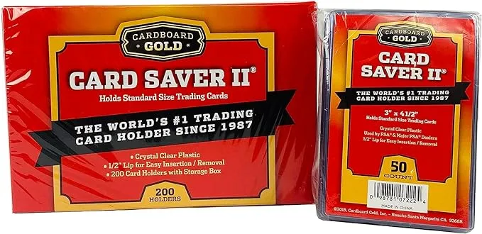 Cardboard Gold Card Saver 2 Holder Semi Rigid Sleeves 50 100 200 500 1000 2000