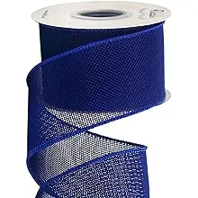 Ribbli Navy Burlap Wired Ribbon,2-1/2” inch x Continuous 10 Yard, Wired Edge Ribbon for Big Bow,Wreath,Tree Decoration,Outdoor D