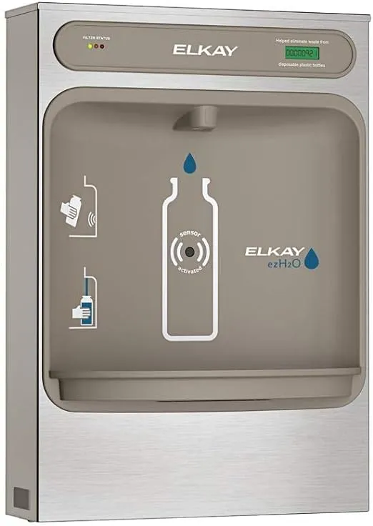 Elkay Bottle Filling Station Stainless Steel 1-Basin Motion Sensor Surface Mount Bottle FillerElkay Bottle Filling Station Stainless Steel 1-Basin Motion Sensor Surface Mount Bottle Filler