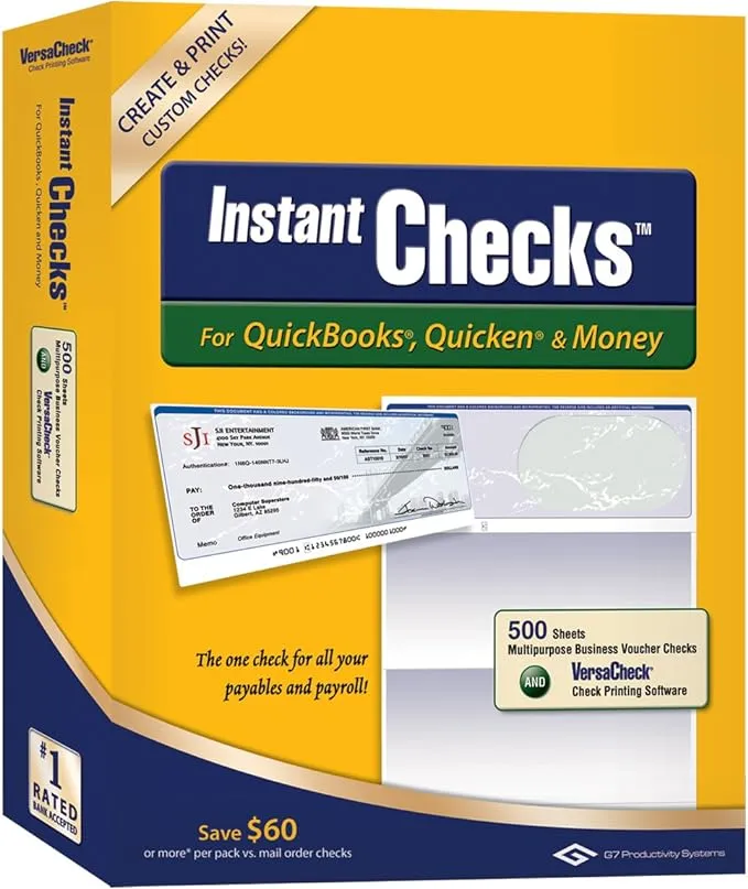 Versa Check Security Business Check Refill 1000 Form 500 Sheets 500 Checks Blue