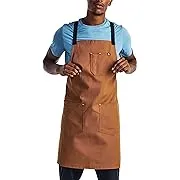 hedley & bennett Crossback Apron - Professional Chef's Apron - Cross Back Mens Apron - Mens Cooking Apron - Kitchen Apron - Chef Aprons for Men & Women - 8oz 100% Cotton Canvas Fabric - House Red