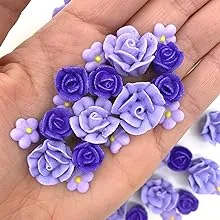 60 Violet Icing Flowers | Small Purple Flowers | Edible Roses| Lavender | Edible Flowers | Icing Flowers | Icing Roses | Sugar Flowers | Violet Sprinkles | Simply Sucré