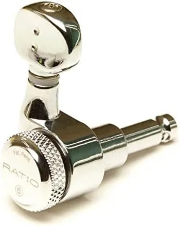 Graph Tech PRL-8731-C0 Ratio Locking Tuned Machine Heads - Electric 6 in Line Classic Chrome 2 Pin