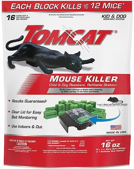 Tomcat Mouse Killer Child and Dog Resistant, Refillable Station