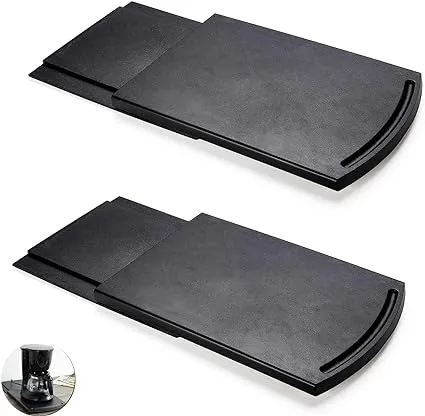 2 Pack Sliding Coffee Maker Tray, 12’’ Countertop Appliance Caddy Slider for Blender Toaster under Carbinet, Black ABS Rolling Out Tray