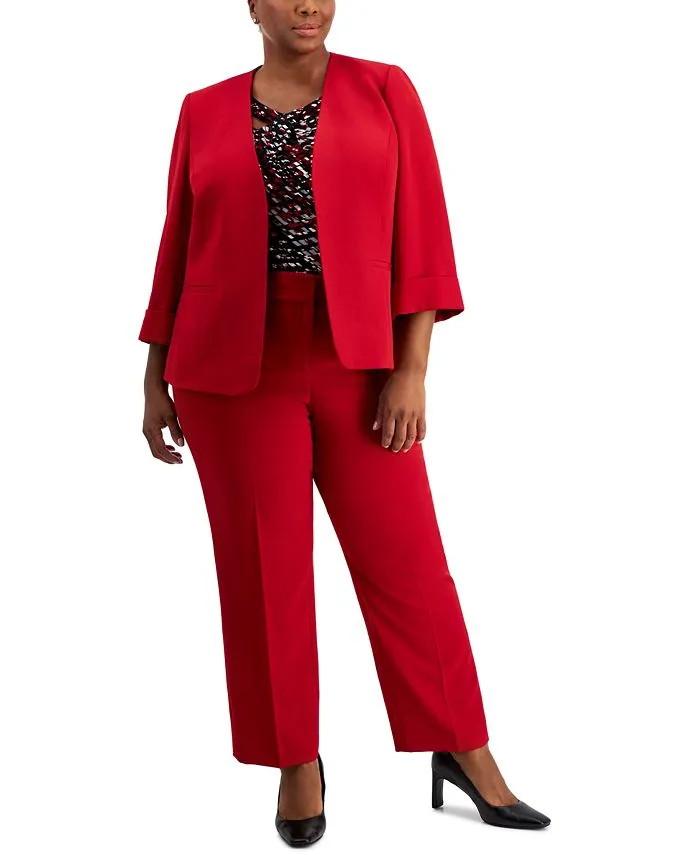 Plus Size Stretch Crepe Mid-Rise Ankle Pants
      
          Plus Size Stretch Crepe Mid-Rise Ankle Pants