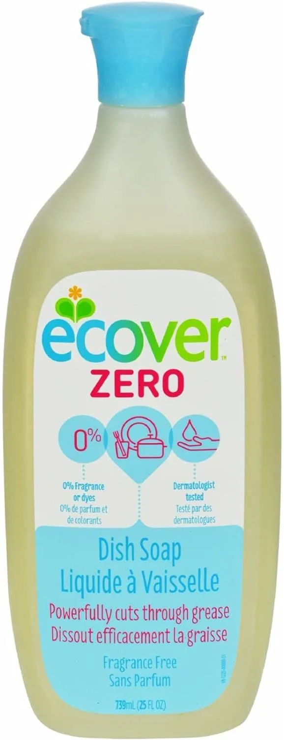 Ecover Dish Soap - Liquid - Zero - Fragrance Free - 25 Fl Oz - 1 Case