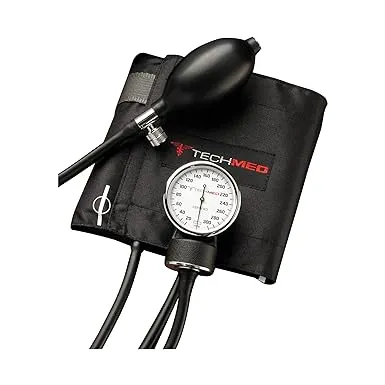 Tech-Med Standard Manual Blood Pressure Cuff | Precise Monitoring Blood Pressure Cuff Manual and Sphygmomanometer | Black Nylon BP Cuff Manual